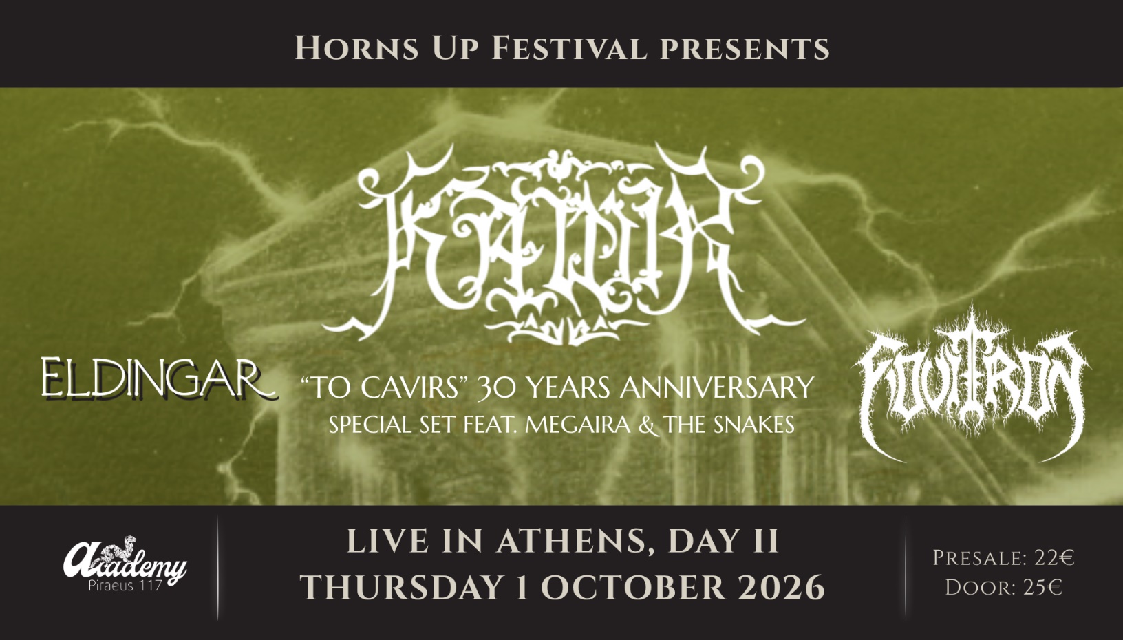 Kawir: 30 Years "To Cavirs": Live in Athens (Day II) - 01 Oct 2026